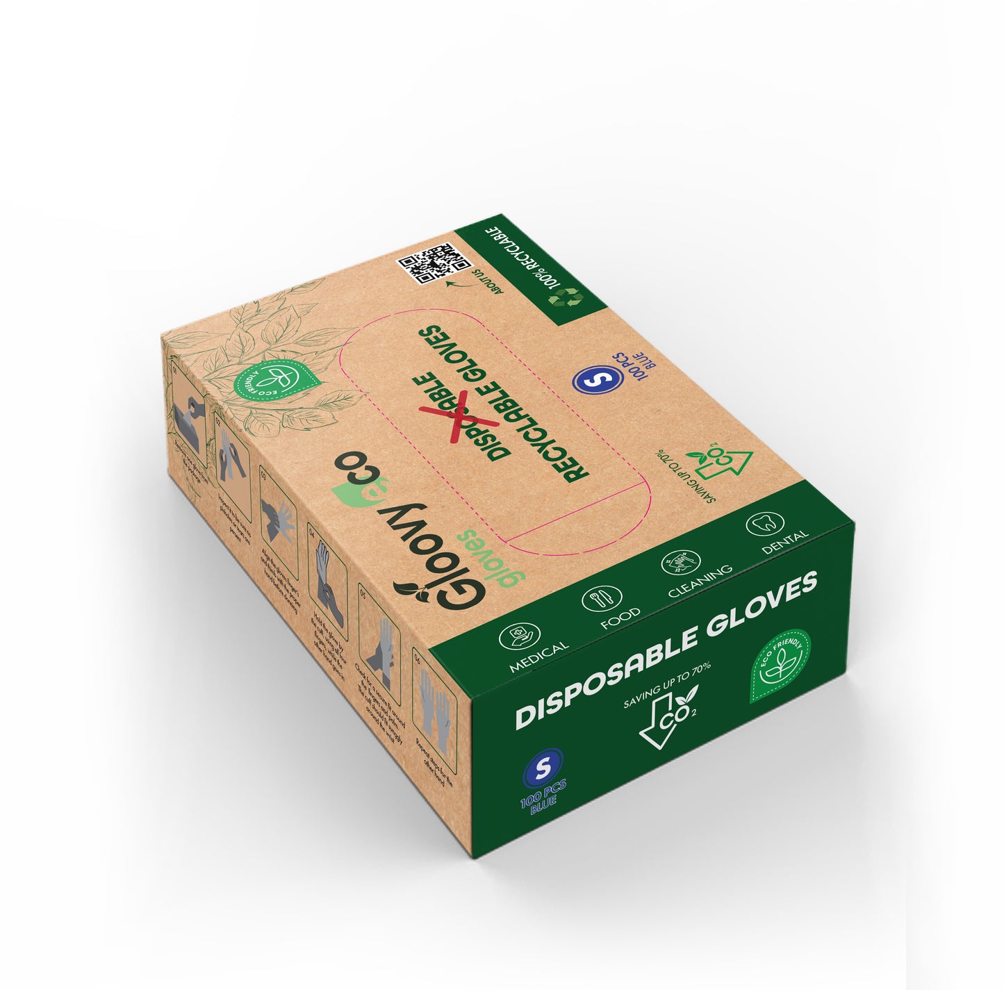 Gloovy - Eco Gloves - blue gloves - discount package 20/outer box