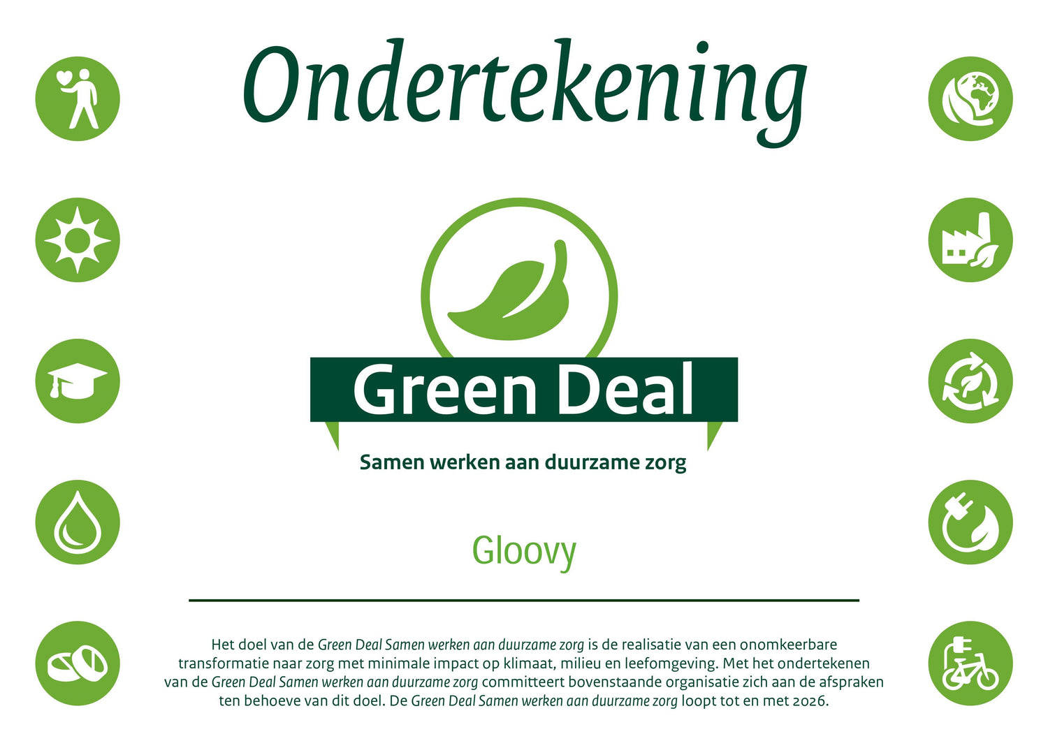 samenwerking met Climatepartner, Gloovy, Gloovy Eco Gloves, SGD, Duurzaam, Wegwerphandschoenen, Eco Gloves, Green, Green Deal 3.0, circulaire wegwerphandschoenen 